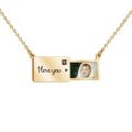 Personalized Locket Necklace Custom Envelope Necklace Pull Out Photo Locket Pendant Exquisite Custom Picture Pendant For Women.