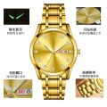 [ Low Price Impulse ] Foreign Trade One Piece Dropshipping Quartz Watch Luxury Gold Double Calendar Luminous Men's Water-Proof Watch. 