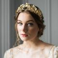 Baroque Golden Leaf Crown Headpiece European and American Golden Leaf Headpiece Hair Ornament Metal Mori Female Personality Hair Crown. 