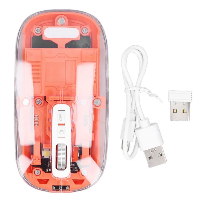 Bluetooth%20Wireless%20Mouse%20BT1%20BT2%202.4GHz%203%20Mode%20Silent%20Adjustable%20DPI%20Rechargeable%20Transparent%20Mouse%20for%20PC%20Laptop%20Tablet%20Orange%20-%20Image%202