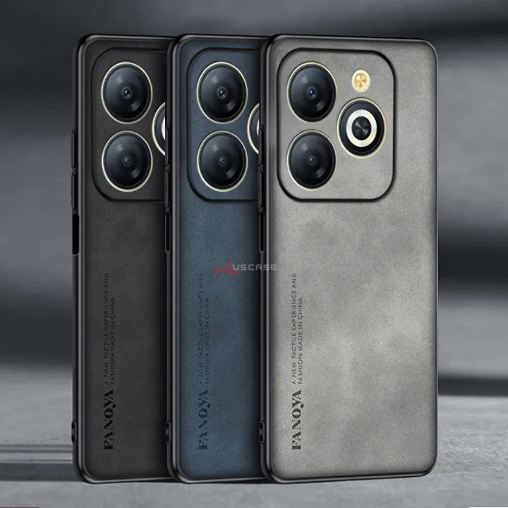 PlusCase%20for%20Infinix%20Smart%208%20/%20Infinix%20Hot%2040i%20Soft%20Frame%20PU%20Leather%20Slim%20Matte%20Durable%20Shockproof%20Case%20-%20Image%203