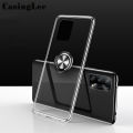 Casinglee For OPPO F19 Soft Case Clear Transparent Shockproof Car Magnetic Holder Ring Back Cover OPPO F19 Phone case cover.