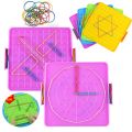 Kids Montessori Math Toys Geometry Cognition Plastic Toys Nail Board with Rubber Bands Children Early Educational Puzzle Game. 