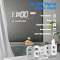 3D LED Digital Wall Alarm Clock 15 Inch Large Snooze Night Light USB Powered with Remote Control Function Time/Date. 