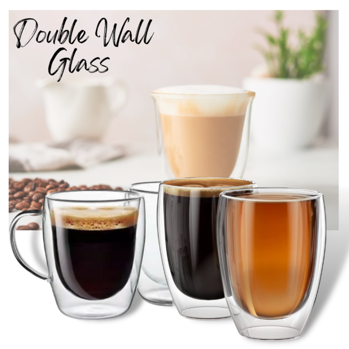 Double Wall Glass Cup Coffee Glass Cup Mug Double Layer Glass Tea Cup