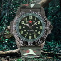 Fashionable camouflage watch with luminous glow and compass, outdoor sports watch, male and female student couple watch.