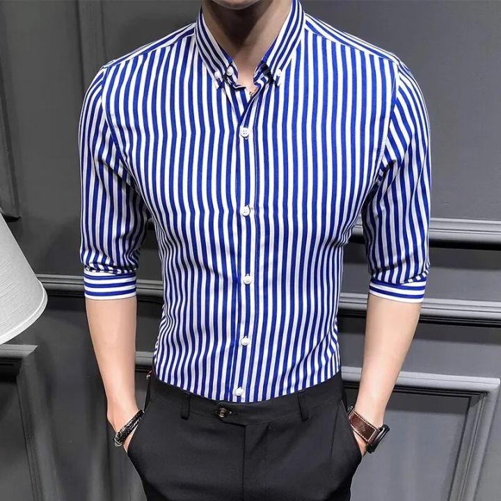 2023%20New%20Shirts%20for%20Men%20Clothing%20Korean%20Slim%20Fit%20Half%20Sleeve%20Shirt%20Mens%20Casual%20Plus%20Size%20Business%20Formal%20Wear%20Chemise%20Homme%205XL%20-%20Image%206