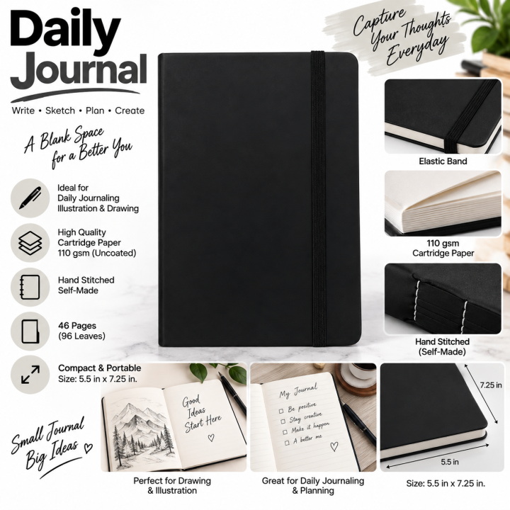 Elegant Elastic Band Hardcover Sketchbook A5 Durable Art Diary in Multiple Colors
