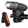 Bike Lights Bicycle Lights Front and Back USB Rechargeable Bike Light Set Super Bright Front and Rear Flashlight LED Headlight Taillight Splash-proof Easy To Install -Black.