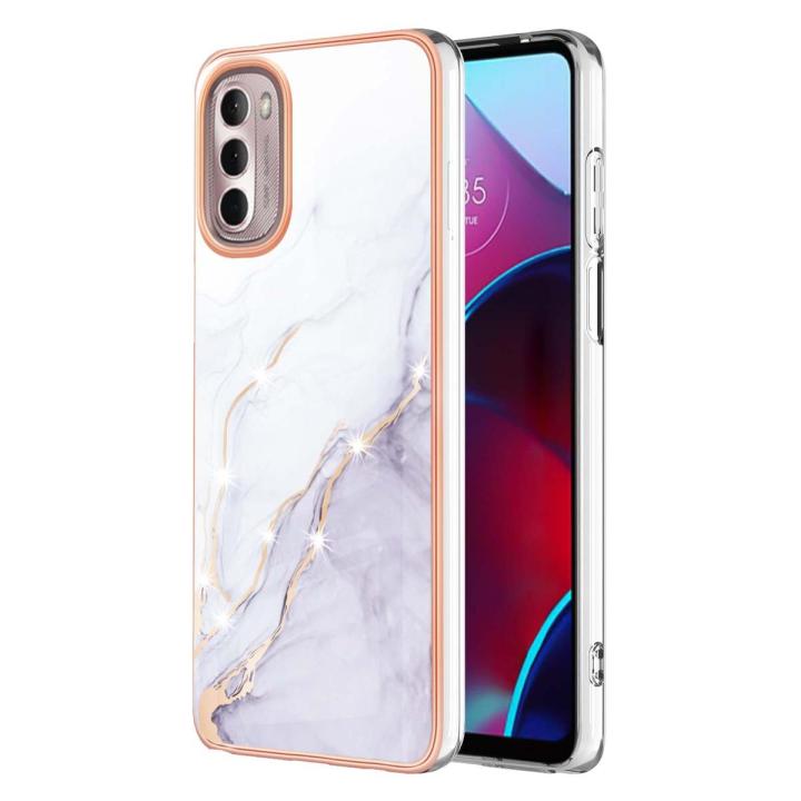 lthmy for Motorola Moto G Stylus 2022 4G Marble Pattern Hybrid Hard Back Soft TPU Bumper Protective Case Cover