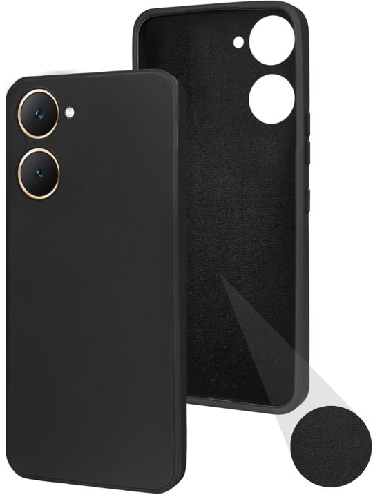Vivo Y03/Y03T/Y18/Y18T/Y18i/Y18E Black Soft Liquid Silicone Flexible Case - Phone Back Cover