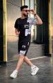 new trend T-shirt and 2 Quarter Pants for Man Blue Color.
