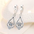 women's fashion jewelry leaf drop earrings blue pink earrings. 
