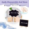 XHHDQES 30Pcs Mini Chalkboard Sign Food Labels for Party Buffet, Wooden Small Chalk Board Signs (Rectangle Notch ).