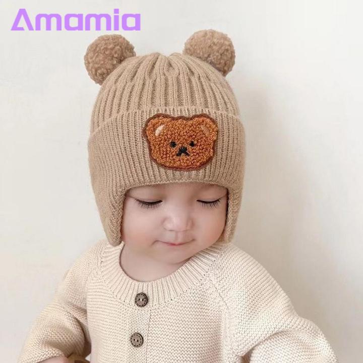 Cozy%20Baby%20Hat%20Adorable%20Cartoon%20Bear%20Winter%20Hat%20with%20Ear%20Protection%20Soft%20Warm%20Unisex%20Baby%20Beanie%20for%20Cold%20Weather%20Elastic%20Knitted%20Design%20Perfect%20for%20Southeast%20Asian%20Buyers%20Children%20Hat%20-%20Image%205