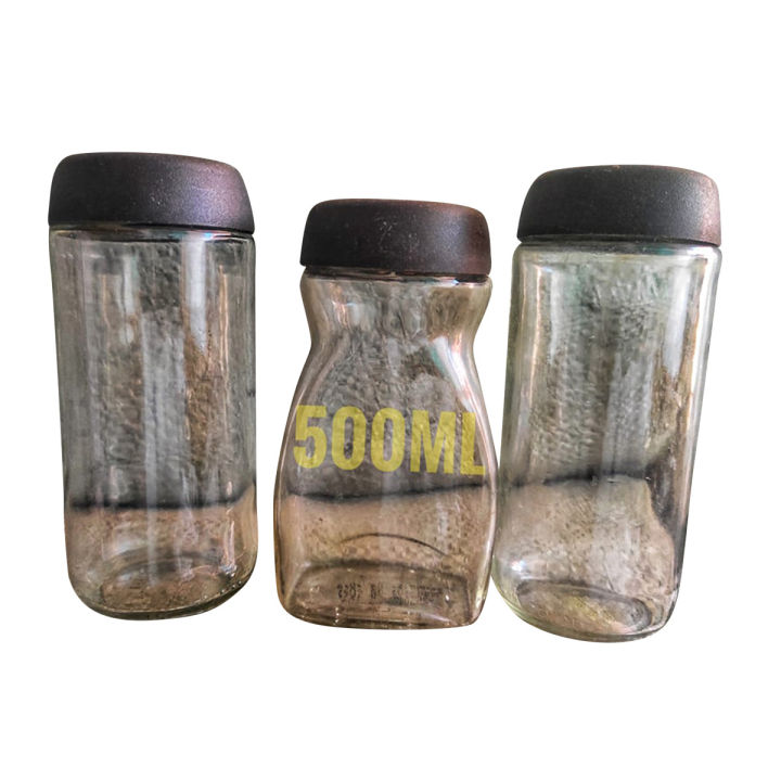 3 Pis Glass Built Jar 500ml (কাচের কফি জার)