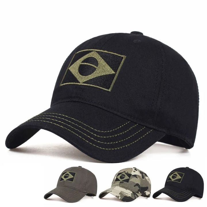 Tactical Baseball Cap Men Summer Brazil Flag Sun Protection Snapback Cap Male Fashion Casual Golf Baseball Hat Airsoft Hat