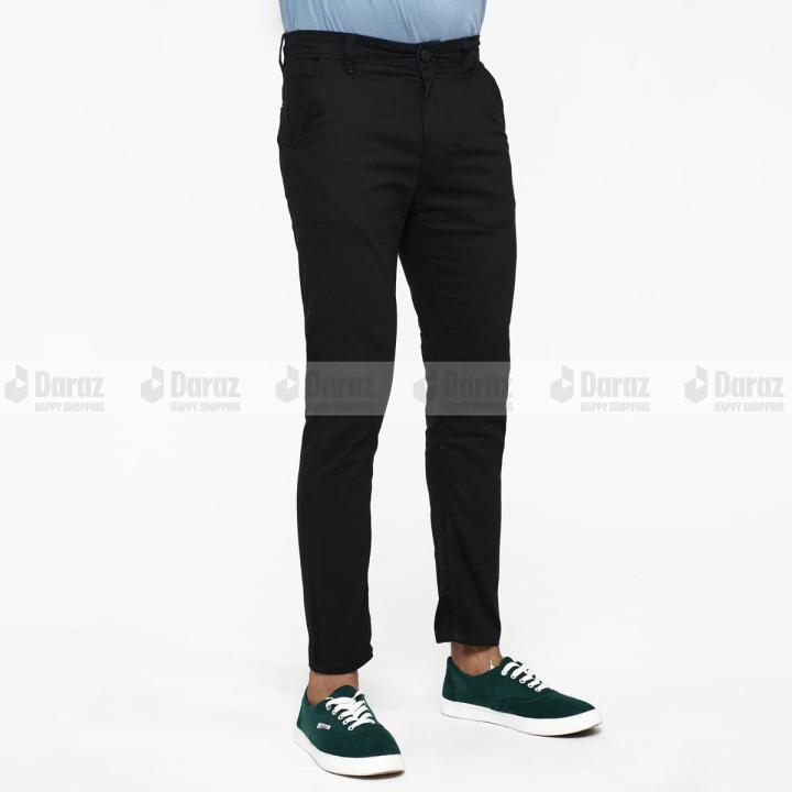 Men Black Regular Fit Gabardine Pant - প্যান্ট ছেলেদের