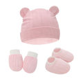 GC Newborn Beanie Hat Mittens Socks Set Lightweight Beanie Cotton Gloves No Scratch Mitten For Boys Girls. 