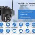 V380 Pro Wifi Security Waterproof Outdoor Surveillance Camera Wifi Motion Detection Smart PTZ Camera - HD 1080p Video and Night Vision. 