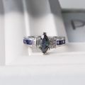 Bague Ringen Trendy Ring For Women With Rainbow Stone Artificial Topaz Fashion Jewelry Party Fine Female Gift Size 6-10.