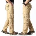 Men's Cargo Pants Mens Pure Cotton Casual Multi Pockets Military Tactical Pants Men Outwear Straight Tall Waist Trousers. 