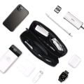 WiWU Alpha Tech Pouch Electronics Organizer Travel Bag for Macbook Accessories - black. 