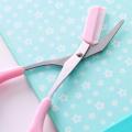 Mini Brow Class Cutting Scissors Easy-to-use With Comb-pink.