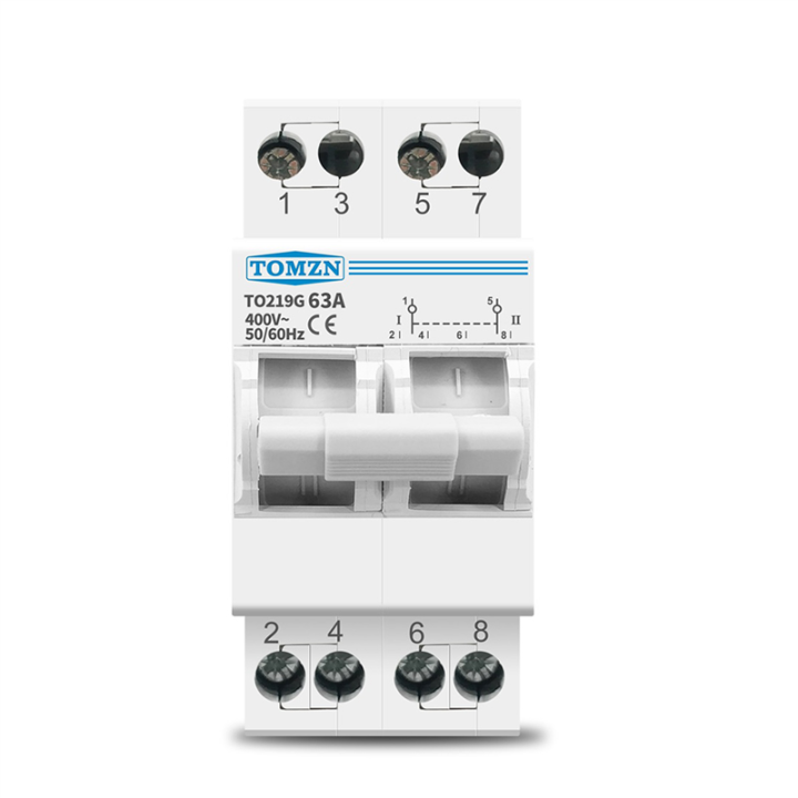 SRIWEN TOMZN 2P 63A MTS Dual Power Manual Transfer Isolating Switch Interlock Circuit Breaker Din Rail Isolating Discounnecting Switch