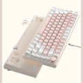 Benshou Ak82 ikiz lale mekanik oyun klavyesi kablosuz Bluetooth kablolu kızlar bilgisayar oyun e-spor ofis klavye hediye.