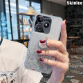 Phone case For Realme Note 60 Back cover Glitter Starry Sky Bling Ring Lanyard Shiny Transparent Holder Stand Girls Soft Cover For Realme Note 60 Cover cases. 