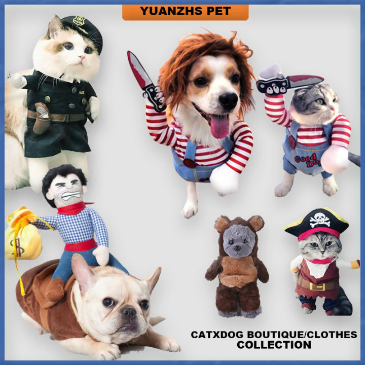 【Yuanzhss Pet dog chucky costume dog outfit chuckie pet costume frenchbulldog cartoon pet cowboy Costume for cat dog costume for shih tzu cat funny costume toy poodle dog clothes Puppy clothes haloween costume dog 狗狗搞怪衣服 造型狗衣服