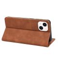 For iPhone 14 Plus Skin Feel Splicing Leather Phone Case. 