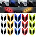 6Pcs/Set Reflective Car Stickers Carbon Fiber Decals Warning Reflective Strips. 