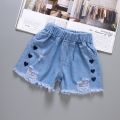 2022 Summer Kids Shorts Girls Denim Shorts Fashion Girl Short Princess Jeans Children Pants Girls Shorts Flower Girls Clothing.