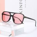 Fashion Rectangle sunglasses women men brand design Tom Ford Candy-colors oversized Flat top sun glassses Double Bridge Eyewear. 
