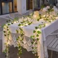 15 Feet Magical Ambiance Artificial Vine Fairy Lights: Flower Green Leaf Design.
