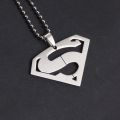 2pcs Classic Unisex Stainless Steel Superman Pendants Strand Punk Gift. 