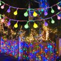 Globe String Lights Mains Powered, LIGHTNUM 10M/32.8ft 100 LED Outdoor Fairy Lights Warm White, Waterproof IP44, 8 Modes, Memory Function, for Christmas Tree, Party, Terrace, Indoor Decoration. 