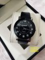 BARI80 MAns leather anaalog watch for Women Full Black. 