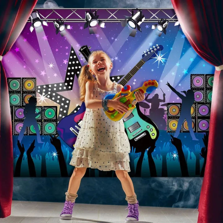 1%20Pcs%20Karaoke%20Party%20Decorations%20Supplies%20Fabric%20Rock%20Star%20Vacation%20Party%20Backdrop%20Banner%20for%20Party%20-%20Image%203