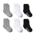 6 Pairs/Lot Fashion Children Socks Grip Crew Socks with Non Slip/Anti Skid Soles for Baby Infants Toddlers Kids Boys Girls 0-7y.