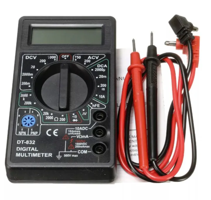 Multimeter Dter Professional DT832 Digital Multimeter LCD DC/AC Voltmeter Ammeter AC/DC ...