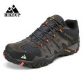 【selevn roind】 HIKEUP Men's Hiking Shoes Suede Leather Outdoor Shoes Wear-resistant Men Trekking Walking Hunting Tactical Sneakers. 