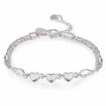 【Beiver Jewelry Store 】Silver Color Grain Heart Charm Bracelets Simplicity Angel Wing Pendant Bracelet For Jewelry Hand Gift.