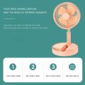 Foldable Table Fan USB Charging Desktop Cooling Fan Retractable Mute Electric Fan Air Cooler Remote Control Fan for Home Office. 