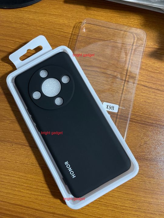 For Honor X9b Silicone Cases Shockproof Drop Protection Tested 2023 Round Edge Camera Bumper Perfect Fitting In Black & Blue Color Phone Back Cover