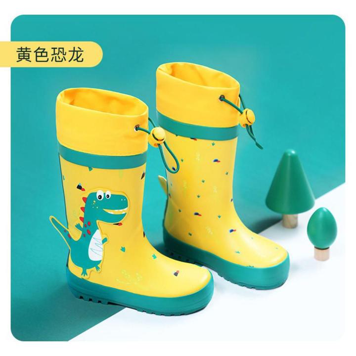 Children's Rain Boots Waterproof Shoes Boys and Girls Rain Boots Toddler Thick Wear-Resistant Non-Slip Elementary School Baby Rubber Dress Boots