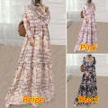 ZANZEA Muslimah Womens Long Sleeve Floral Hawaiian Beach Abaya Jubba Flare Maxi Muslim Dress NEW.
