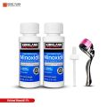Kirkland Minoxidil 5% Topical Solution Extra Strength Hair Regrowth Treatment for Men Hair & Beard Drop + Derma Roller Free - (2 month supply) - MNXM2C. 
